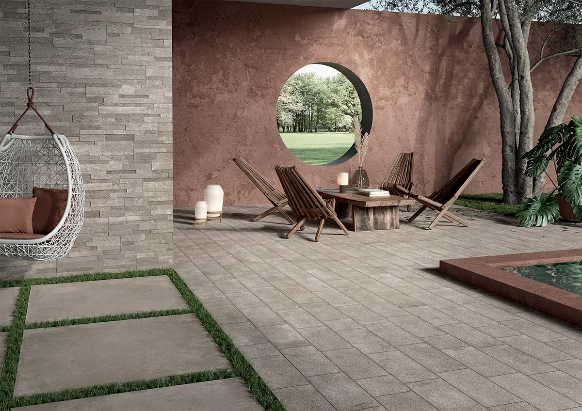 Elios Ceramica · Brooklyn Taupe · Raumbeispiel