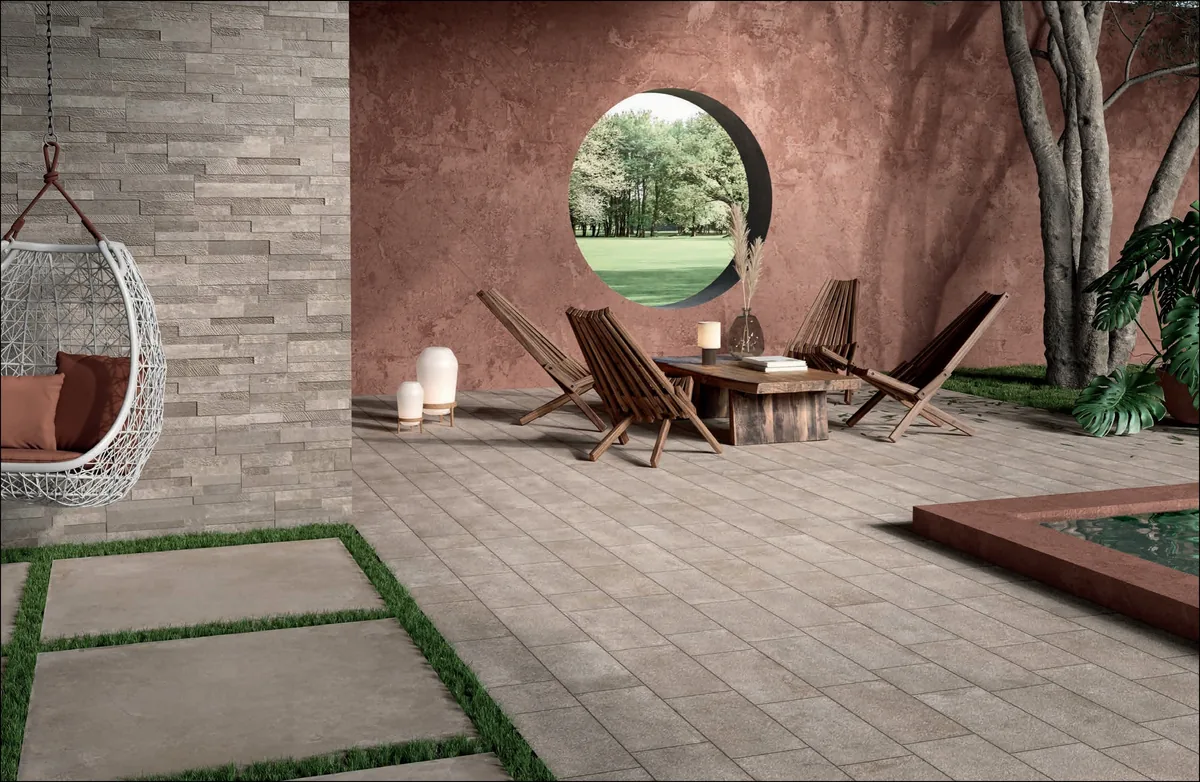Elios Ceramica · Brooklyn Taupe · Raumbeispiel