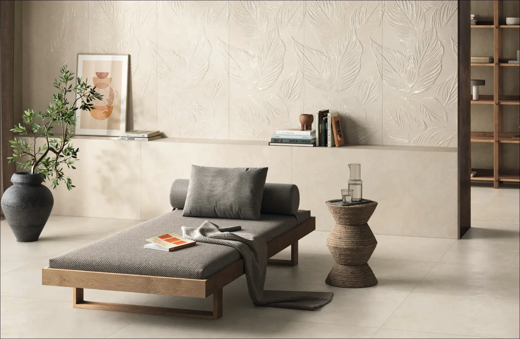Elios Ceramica · Creta Avena · Raumbeispiel