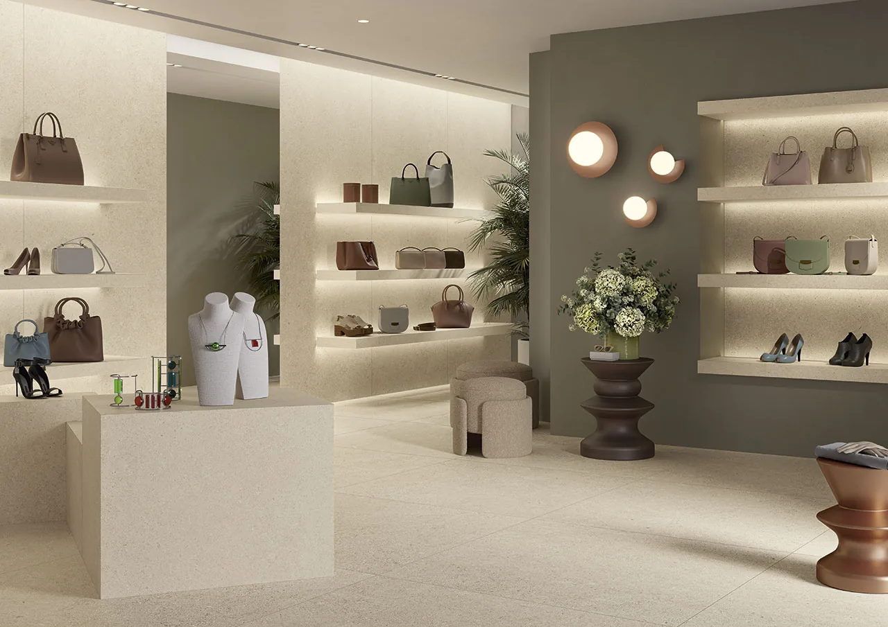 Elios Ceramica · Sedimenti Beige · Raumbeispiel