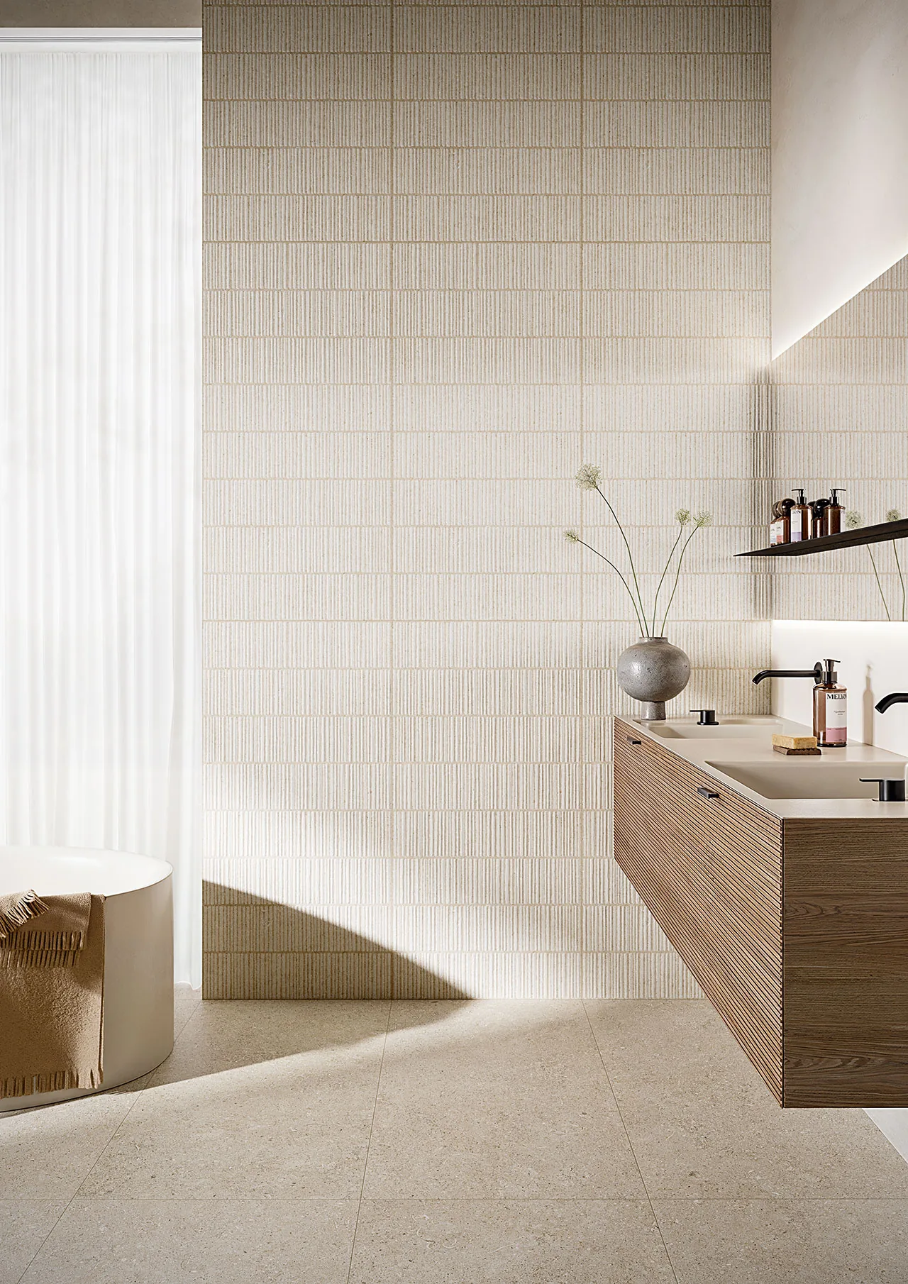 Elios Ceramica · Sedimenti Sand · Raumbeispiel